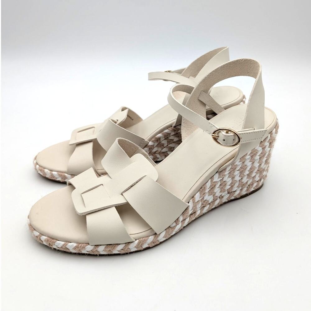 Nordstrom Rack Renata Espadrille Wedge Sandals Women's Cream Size US8.5M EU38.5